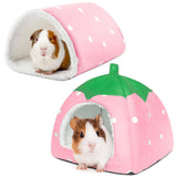 TiereCare Guinea Pig Hideout with Tunnel, Washable Chinchilla House Bed, Fleece Hideaway, Enrichment Toys, and Cage Accessories for Ferret Hedgehog Small Animal