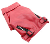 UOSIA Cold Weather Dog Coats Cool Dog Motorcycle Leather Jacket Windproof Waterproof Warm Pet Winter Costume with Zipper（Red，B-S）