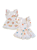 QWINEE 2pc Cute Dog Dress Ruffle Trim Princess Dress Cat Vest Dress Lace Trim Summer Dress Pet Clothes for Small Medium Cats Dogs Kitten Puppy Multi L