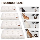 Dog Bed Crate Pad - Rosette Pattern White Velvet Pet Bed Anti-Slip Comfy Kennel Pad for Crates Rosette White M