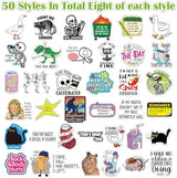 400 Pcs Funny Stickers for Adults Funny Waterproof Water Bottles Stickers Pack for Laptop, Bumper, Phone, Hard Hats, Wall, Window Decals Decors, 50 Styles