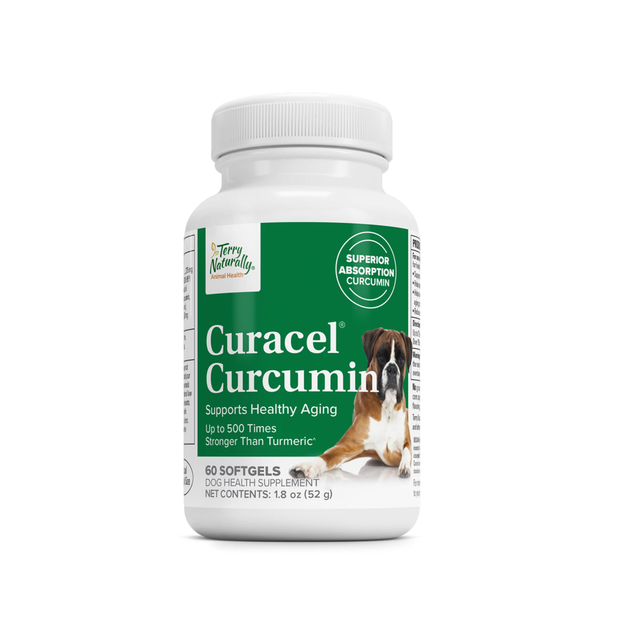 Terry Naturally Curacel Curcumin - Health Supplement for Dogs - Pet Curcumin Dog Supplies - Cellular Health Supplement with Antioxidants - 60 Softgels