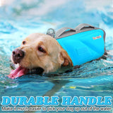 Sheripet Dog Life Jacket for Large Dogs, Dog Life Vest for Swimming with Three Fashion Fabric Patches, Pet Swim Vest with Reflective Stripes and Two Rescue Handle, Dogs Flotation Vest, L