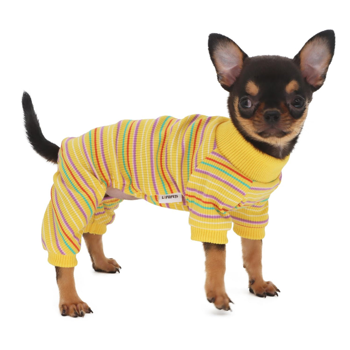 LOPHIPETS Dog Pajama Onesie for Small Dogs Teacup Chihuahua Yorkie Puppy Cat Clothes Apparel-Yellow/XXS