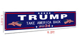 DOPMMT Donald Trump 2024 Flag Large Banner Trump 2024 Yard Signs banner Advertising Polyester Party Outdoor Flag Decor 8.2x1.6 FT