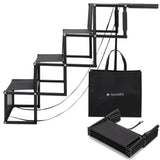 Navaris Dog Car Ramp - Folding Dogs 4 Step Ramp - Give Your Dog a Boost with Steps for Car - Stairs Come with Carry Bag