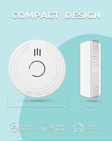 Ecoey Smoke Alarm Fire Detector with Photoelectric Technology and Low Battery Signal (Battery Include), Fire Alarm with Test Function for Home, Bedroom, FJ136GB, 3 Packs