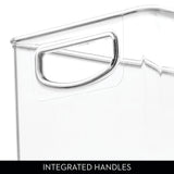 Plastic Stackable Pantry Bin with Handles, Clear