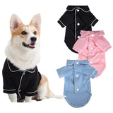 apott 3 Pack Dog Pajamas Pet Two-Legged Sleepwear Shirt Set Soft Cat Loungewear for All Year Round Black Pink Blue S