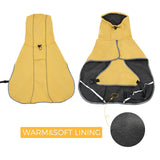 DELIFUR Large Dog Raincoat Waterproof - Adjustable Dog Poncho Raincoat Lightweight Rain Jacket with Soft Lining for Large Dog Yellow (XX-Large)