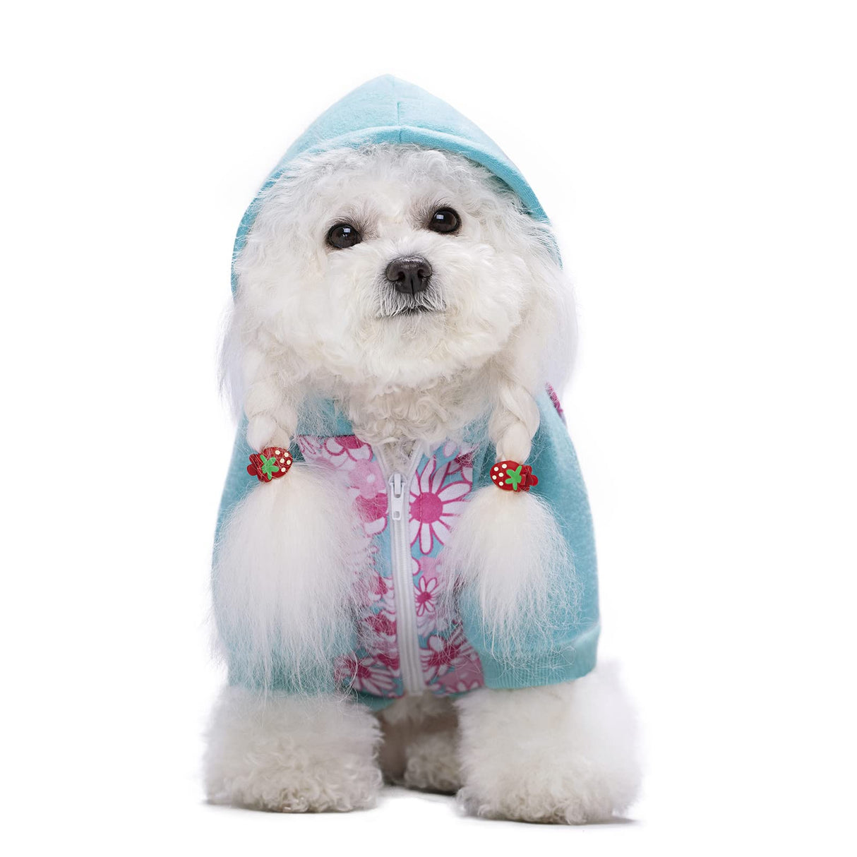 Blue Puppy Dog Hoodies for Small Medium Dogs, Christmas Hooded Sweatshirt with Pocket Pet Cat Hoody Clothes Sweaters Fleece Coat Dog Costume Winter