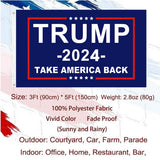 Trump 2024 Flag, 3 x 5 Ft Trump Flags Take American Back Banner, 100% Polyester Fabric with Brass Grommets, Vivid Color and Fade Proof, Fly Your Trump Flag in Outdoor, Car, Farm, Room