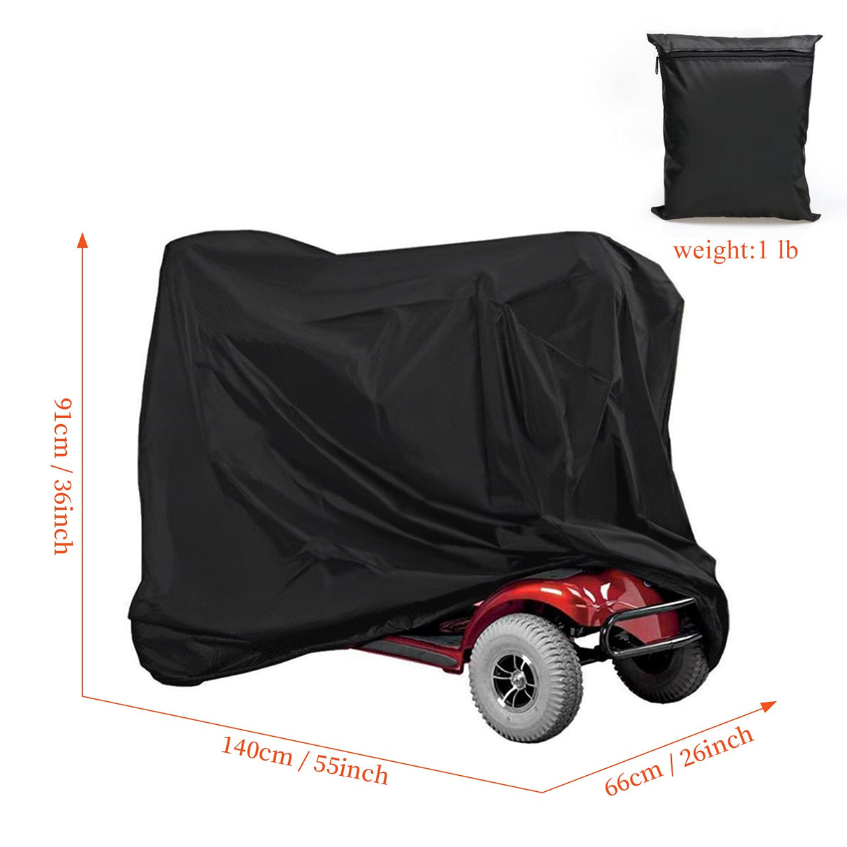 Mobility Scooter Cover,Waterproof Scooter Cover Wheelchair Cover for Storage,Mobility Scooter Accessories for All-Weather Outdoor Protection Dust Cover - 55"x 26" x 36" (L x W x H)