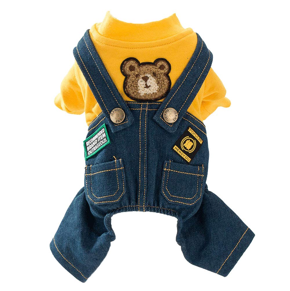Dog Costume Clothes, Cute Denim Overalls for Small & Medium Pets, Boy & Girl Dogs Coats Jeans T-Shirts Sweatshirts