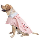 Dog Raincoat Waterproof, Adjustable Reflective Hooded Dog Rain Poncho with Leash Hole for Small Medium Large Dogs (Pink, Medium)