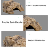Repticircle Reptile Hide for Leopard Gecko, Bearded Dragon, Ball Python & Tortoise – Terrarium Habitat Décor, Snake & Lizard Hideout(Resin, Large)