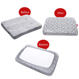 Moonsea Dog Bed Covers Replacement Washable 2 Pack, Waterproof Dog Bed Covers Dog Pillow Cover Quilted, Pet Bed Cover Lovely Grey Star Print, Puppy Bed Cover 20x30 Inches, for Dog/Cat, Cover Only