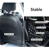 Petbobi Pet Reinforce Car Booster Seat for Dog Cat Portable and Breathable Bag with Seat Belt Dog Carrier Safety Stable for Travel Look Out,with Clip on Leash with PVC Tube (Foot)