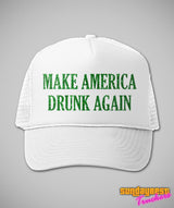 Donald Trump St Patricks Day Hat - st patricks day trucker hats for men, st paddys day party hats, st pattys trucker cap, make america drunk again