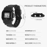 Women Digital Watch Sport Resistant Outdoor Waterproof Electronic Watch with Alarm, Stopwatch, Luminous Night Light Men Military (662 Black)