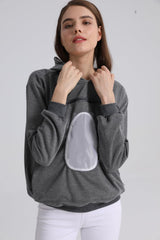 ALYC Pet Carrier Hoodie Cat Dog Pouch Holder Sweatshirt Large Pocket Pullover Shirt with Cat Ear for Women Dark Gray
