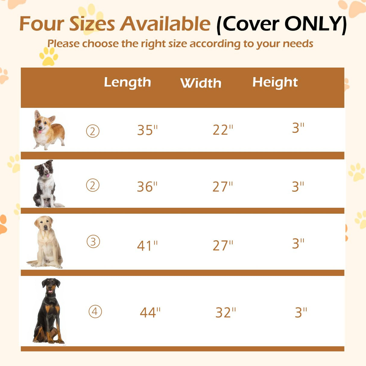 Tivray Dog Bed Cover, Washable Replacement Large Dog Bed Sheet with 3-Sided Continuous Zipper, Waterproof Liner, Soft Plush, Pet Mattress Fluffy Protector, 41x27x3 inches - M, Cover Only Grey