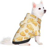 Yellow Cheese Pattern Dog Hoodies Pet Clothing Streetwear Sweatshirt with Hood for Small Dogs Small
