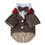DOTEYAYP Dog Tuxedo Shirt for Small Dog Cat Wedding Party Christmas Costume Puppy Formal Suit Holiday Outfit (X-Large, Coffee)