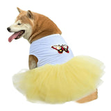 UOSIA Dog Princess Dresses for Large Dogs Girls Sleeveless Pullover Wedding Birthday Tutu Dress with Butterfly Embroidered Summer Breathable Big Breed Female Dog Clothes(Yellow,5XL)