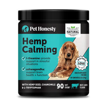 Load image into Gallery viewer, Natural Hemp Calming Chews for Dogs - Calming Aid Supplement for Occasional Anxiousness with Valerian Root, Chamomile, + Magnesium - Stress, Separation &amp; Thunder Support - (Beef Liver, 90 Count)
