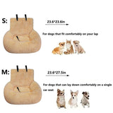 Luxurious Car Bed Travel Safety Kit, Ultra Soft Comfort Calming Dog Bed for Car Seat, Portable Washable Durable Plush Pet Cushion for Small Medium Dogs Cats (Dark Gray,23.6 * 27.5in)