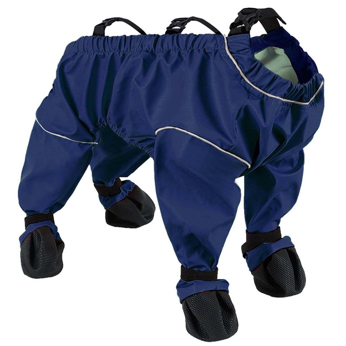 Dog Snowsuit with Attached Boots, Suspender Booties for Small Dogs Anti-Slip, Pet Paws Protector Dirty-Proof Waterproof,Pet Snow Pants Shoes for Outdoor Walking Running Hiking Pants Boots