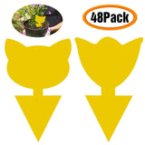 48 Pack Yellow Sticky Traps Gnat Trap, Sticky Trap Gnat Killer Indoor, Fruit Fly Traps Fungus Gnat Trap Insects Flies House Plant Trap Bug Sticky Traps for House Indoor