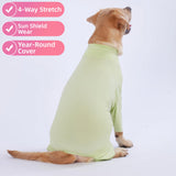 LovinPet UPF 50+ Dog Sun Protection Shirt for Medium and Large Dogs, 4-Way Stretch Nylon, Lightweight Anti-Static Quick-Dry UV Layer, Indoor Shedding Control and Winter Base Layer,Green,L