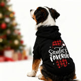 EXPAWLORER Dog Christmas Hoodie - Dog Christmas Sweater Xmas Sweatshirt with Santa Hat Print, Warm Fleece Lined Holiday Pet Outfit with Leash Hole, Cozy Soft Pet Clothes Coat for Large Dogs, 2XL