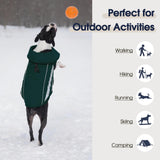 IECOii Dog Winter Coat - Deep Chest Breeds Reflective Dogs Coats Winter, Waterproof & Windproof Hunting Vests, Adjustable Snow Jackets for Large Breeds, Pitbull Outdoor Vest Jacket, Green, Sizes XL