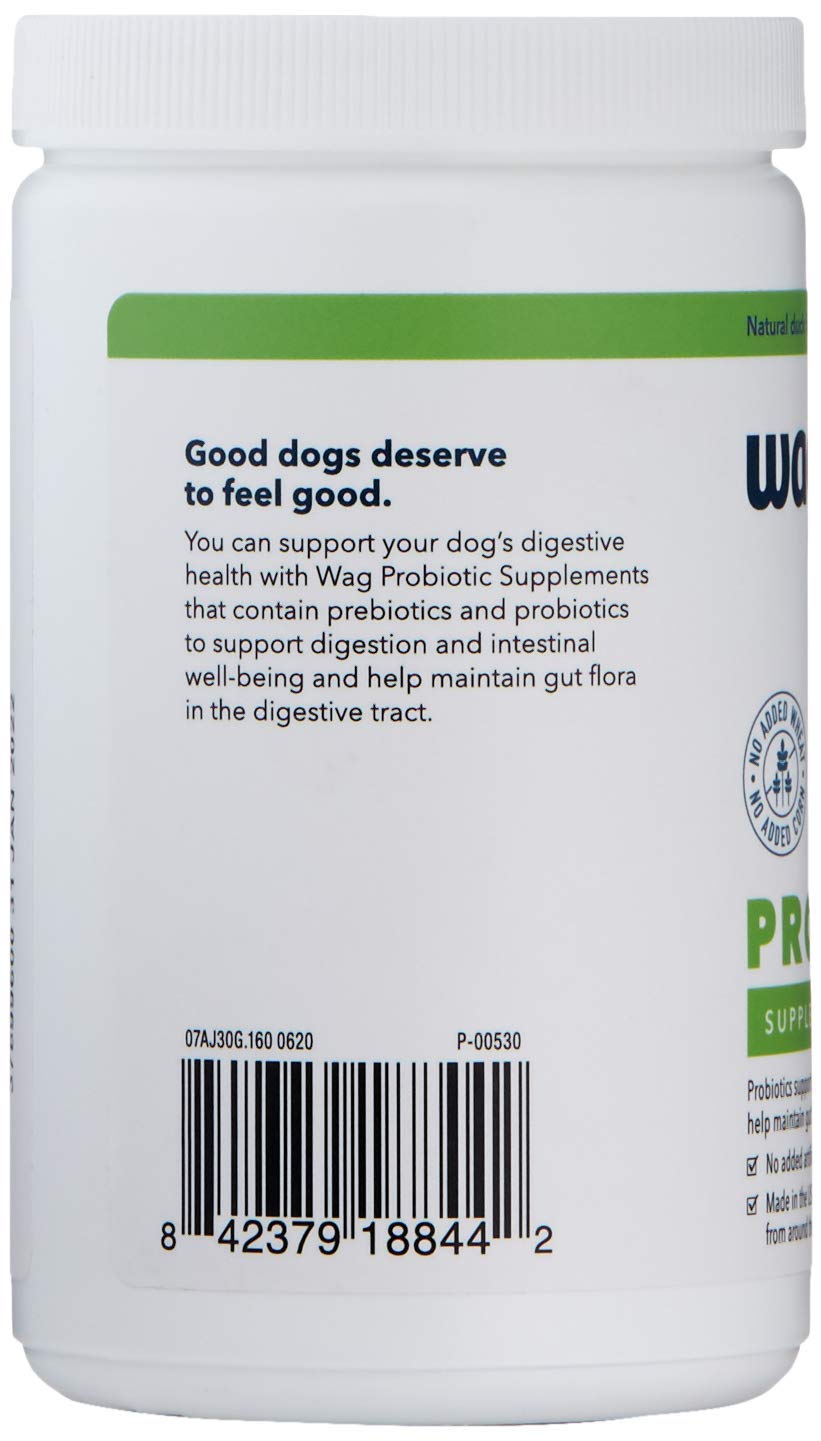 Amazon Brand - Wag Probiotic Supplement Chews for Dogs, Supports Digestive Health and Gut Flora, Natural Duck Flavor, 160 Count, Pack of 1