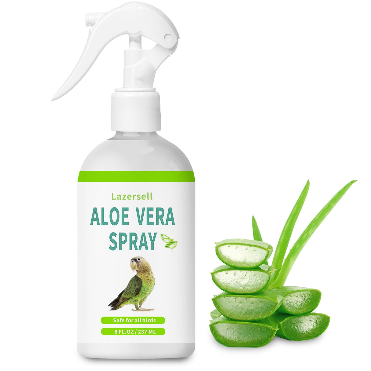 Aloe Vera Bird Spray for Birds - Bird Safe Moisturizing Mist Skin Soothing & Hydrating Mist Conditions Feathers, Gentle for Daily Use - Birds Fine-Mist Application Odor-Free Pure Cold-Pressed Aloe