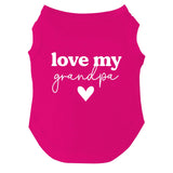 Love My Grandpa Dog Tee Shirt | Sleeveless Breeds | Father's Day | Grandpa Gift | Valentine's Day |Hot Pink, Medium 1341