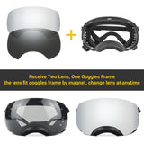 NAMSAN Dog Goggles for Large Dogs, Black/Silver Lenses Replaceable, Dog Sunglasses Medium to Large Breed, Anti-UV Doggie Eye Protection, Adjustable Driving Glasses, Windproof Dustproof, Black