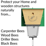 Best Bee Brothers Ultimate Pro Carpenter Bee Trap for Outside with Extra-Large, Clear External Receptacle, Internal Bee Vault & Spring-Loaded Door, 4.2” D x 5.8” W x 7.5” H
