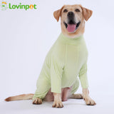 LovinPet UPF 50+ Dog Sun Protection Shirt for Medium and Large Dogs, 4-Way Stretch Nylon, Lightweight Anti-Static Quick-Dry UV Layer, Indoor Shedding Control and Winter Base Layer,Green,L