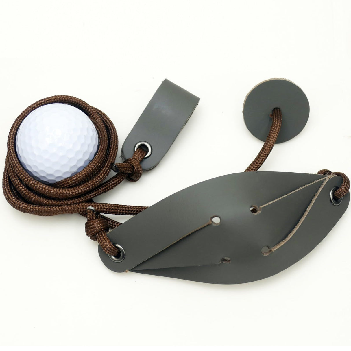 One Outfit Shepherd Sling Handmade Leather Throwing Old-Fashioned Slingshot Rock Sling Dog Ball Launcher Dog Toy Ball Launcher (One Outfit)