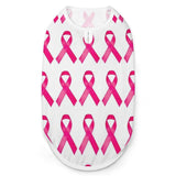 Pet Sleeveless T Shirt Vest, Round Collar Puppy Tank Top Soft Dog Clothes Stretchy Summer Outfit for Small Medium Dogs Cats Compatible with Breast Cancer Awareness Pink Ribbon (S)