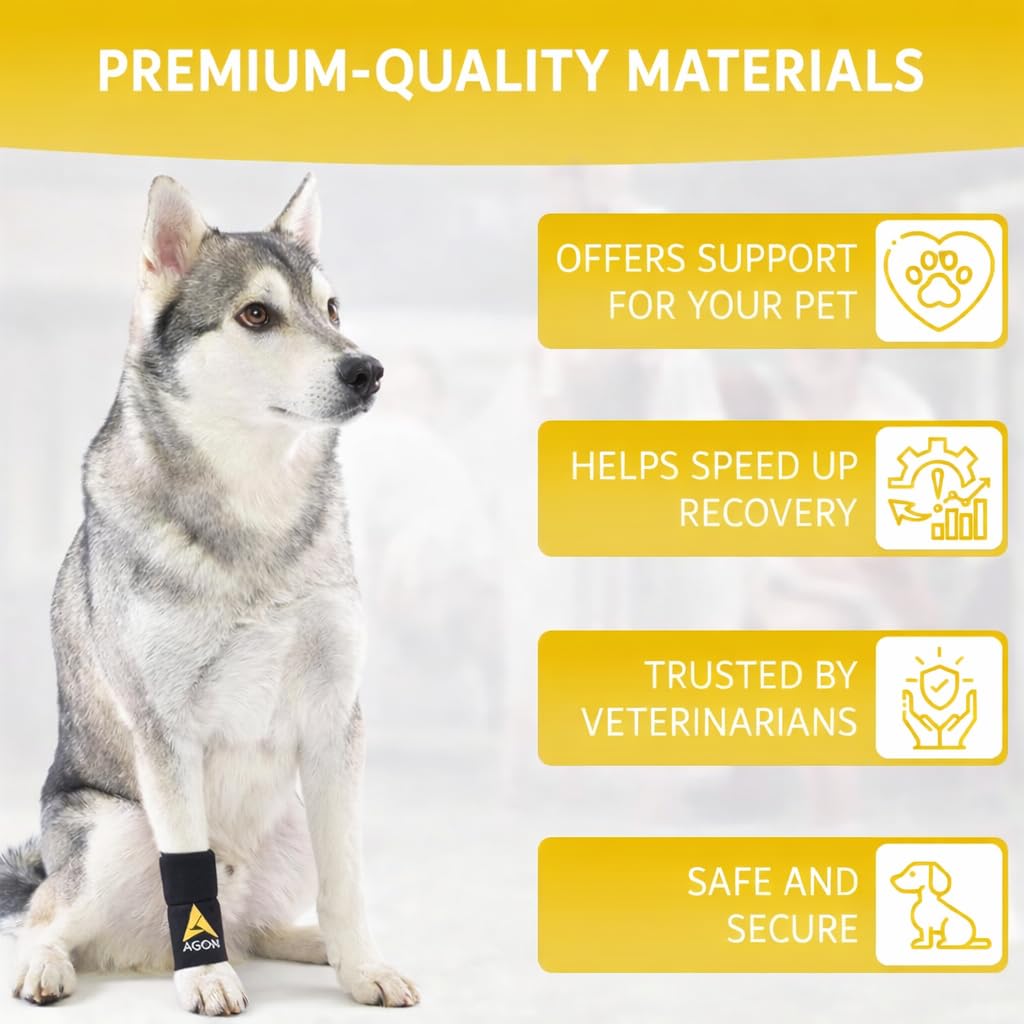 Agon® Dog Canine Front Leg Brace Paw Compression Wraps with Protects Wounds Brace Heals and Prevents Injuries and Sprains Helps with Loss of Stability Caused by Arthritis (Large/X-Large)