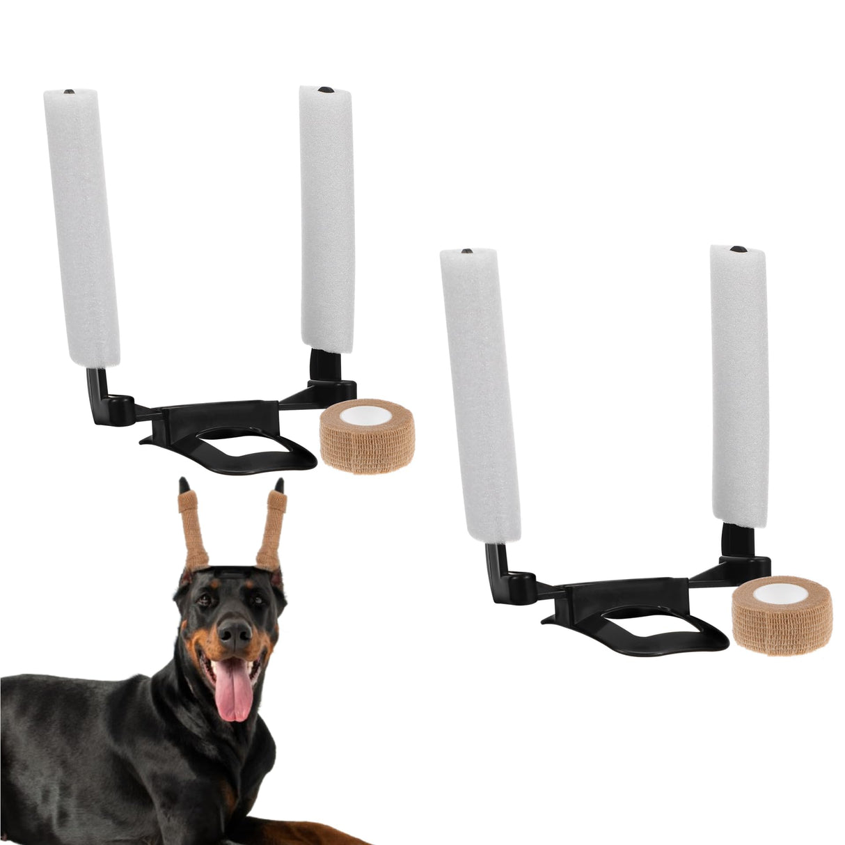POPETPOP 2 Sets Dog Ear Posting Kit - Doberman Ear Stand Up Tool with Tape, Dog Ear Stand Up Support Tool for Doberman Pinscher Dog Ears Sticker Up