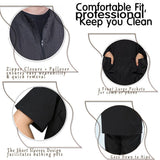 Dog Grooming Smock for Men Women, Anti-Static Smock for Pet Shop Dog Cat Grooming Bathing, Short Sleeves, Water Resistant and Hair Proof, (Solid Black L)