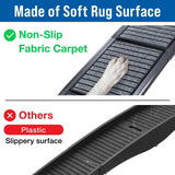 Japard Dog Ramp for Car, 63" Long & 17" Wide Folding Portable Pet Stair Ramp with Non-Slip Rug Surface, Extra Wide Dog Steps for Medium & Large Dogs Up to 165LBS Enter a Car, SUV & Truck
