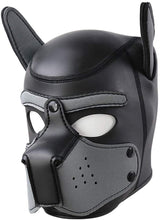 jecrizy Dog Head Masks Neoprene Puppy Hood, Neoprene Full Face Mask, Halloween Mask, Novelty Party Costume (X-Large, Gray)