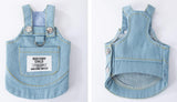 Dog Clothes Denim Dog Dresses for Small Dogs Harness Dress Puppy Clothes with Leash Ring Dog Costume with Pocket Summer Cat Apparel Dog Clothes Cat Shirts Small Dog Dresses Female Light Blue X-Large